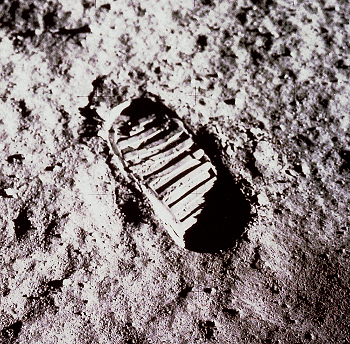 Photo of a Footprint on the Moon